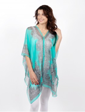 Reversible Pearl Chiffon Top with Filigrees